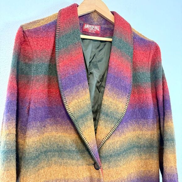 American Eagle Western Style Wool Blend Blazer Jacket Size Medium - Picture 2 of 8